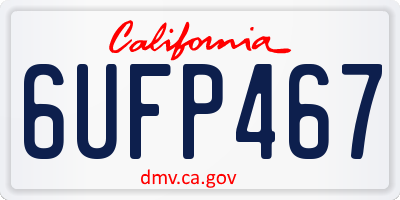 CA license plate 6UFP467