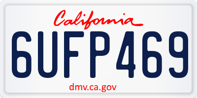 CA license plate 6UFP469