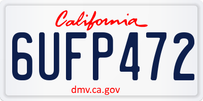 CA license plate 6UFP472