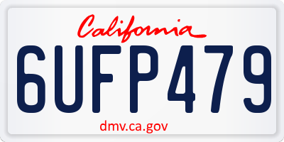 CA license plate 6UFP479