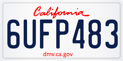 CA license plate 6UFP483
