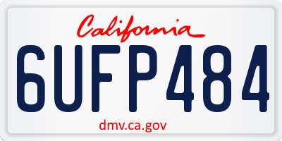 CA license plate 6UFP484