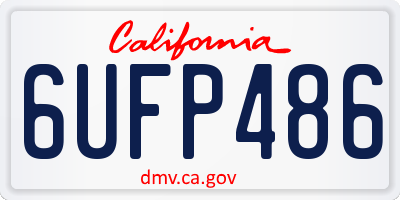 CA license plate 6UFP486