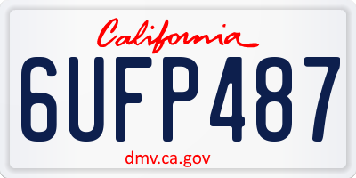 CA license plate 6UFP487