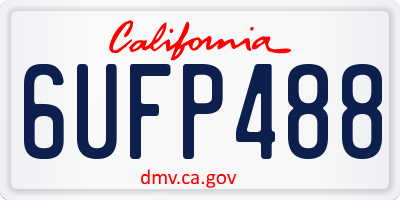 CA license plate 6UFP488