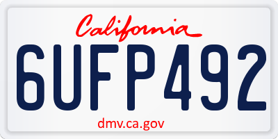 CA license plate 6UFP492