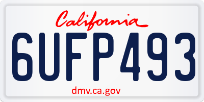 CA license plate 6UFP493