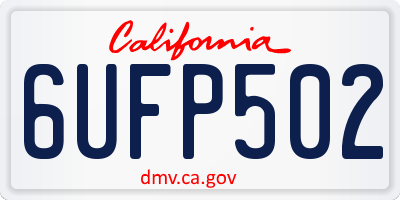 CA license plate 6UFP502