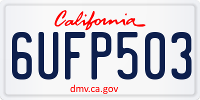 CA license plate 6UFP503