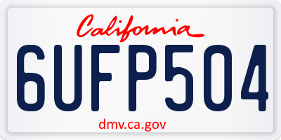 CA license plate 6UFP504