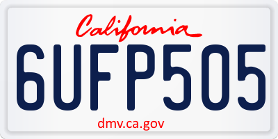 CA license plate 6UFP505