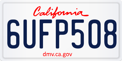 CA license plate 6UFP508