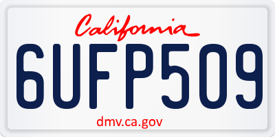 CA license plate 6UFP509