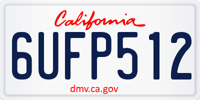 CA license plate 6UFP512