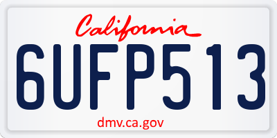 CA license plate 6UFP513