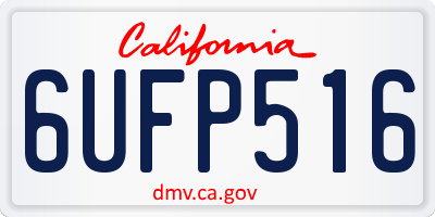CA license plate 6UFP516