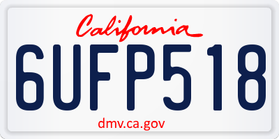 CA license plate 6UFP518