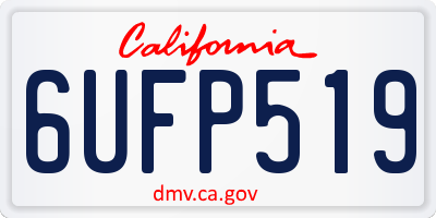 CA license plate 6UFP519