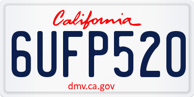 CA license plate 6UFP520