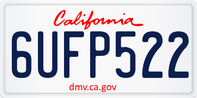 CA license plate 6UFP522