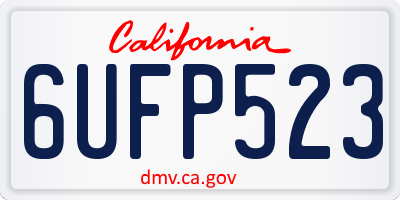 CA license plate 6UFP523