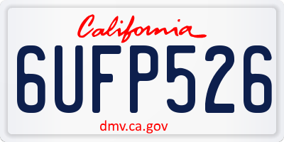 CA license plate 6UFP526