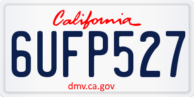 CA license plate 6UFP527