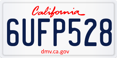 CA license plate 6UFP528
