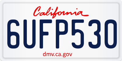CA license plate 6UFP530