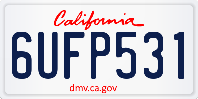 CA license plate 6UFP531