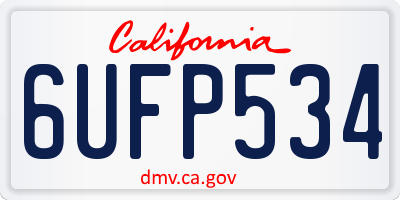 CA license plate 6UFP534