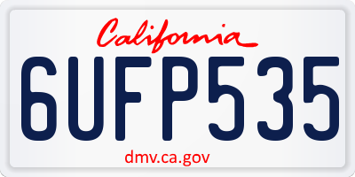 CA license plate 6UFP535