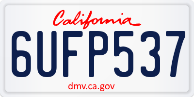 CA license plate 6UFP537