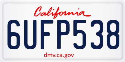 CA license plate 6UFP538