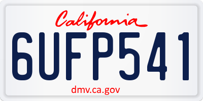 CA license plate 6UFP541