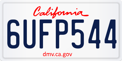 CA license plate 6UFP544