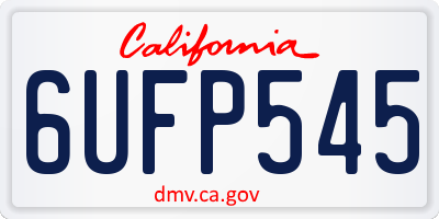 CA license plate 6UFP545