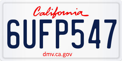 CA license plate 6UFP547