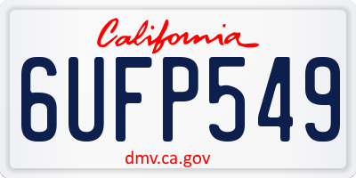 CA license plate 6UFP549