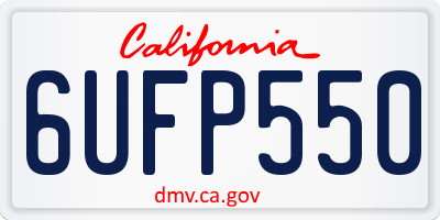 CA license plate 6UFP550