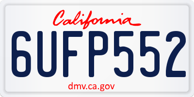 CA license plate 6UFP552