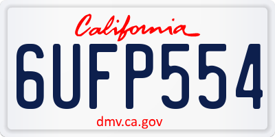 CA license plate 6UFP554