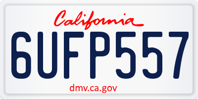 CA license plate 6UFP557