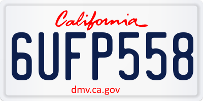 CA license plate 6UFP558