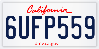 CA license plate 6UFP559