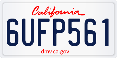 CA license plate 6UFP561