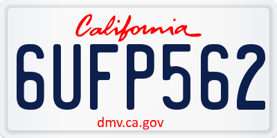 CA license plate 6UFP562