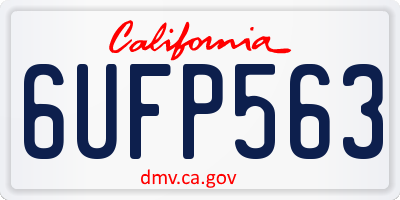 CA license plate 6UFP563