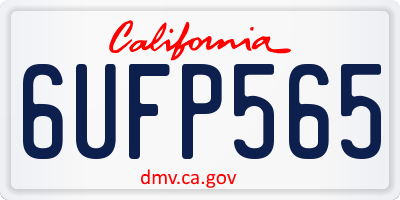 CA license plate 6UFP565