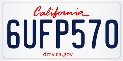CA license plate 6UFP570
